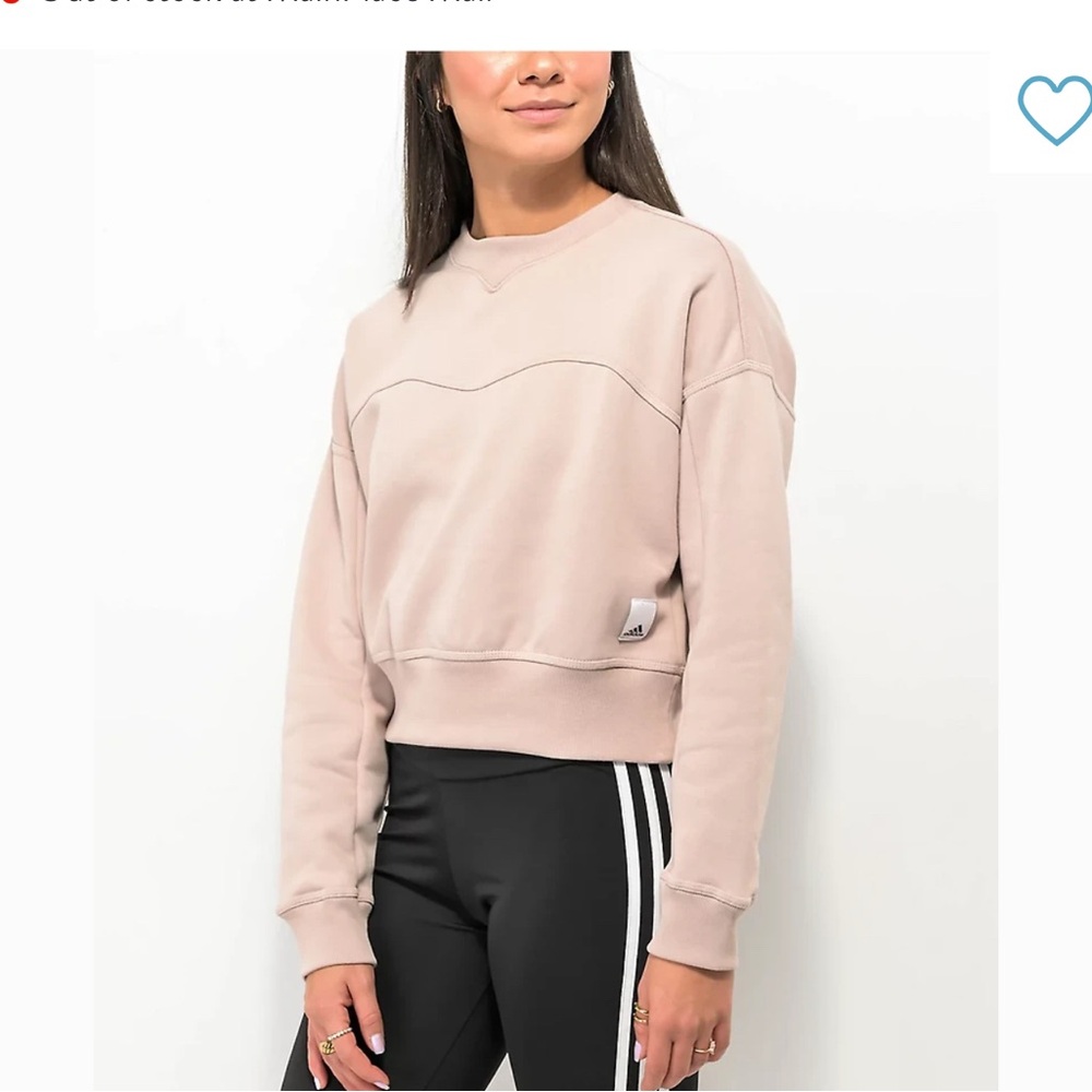 adidas Women’s Pale Pink Boxy Crew Sweatshirt – XS